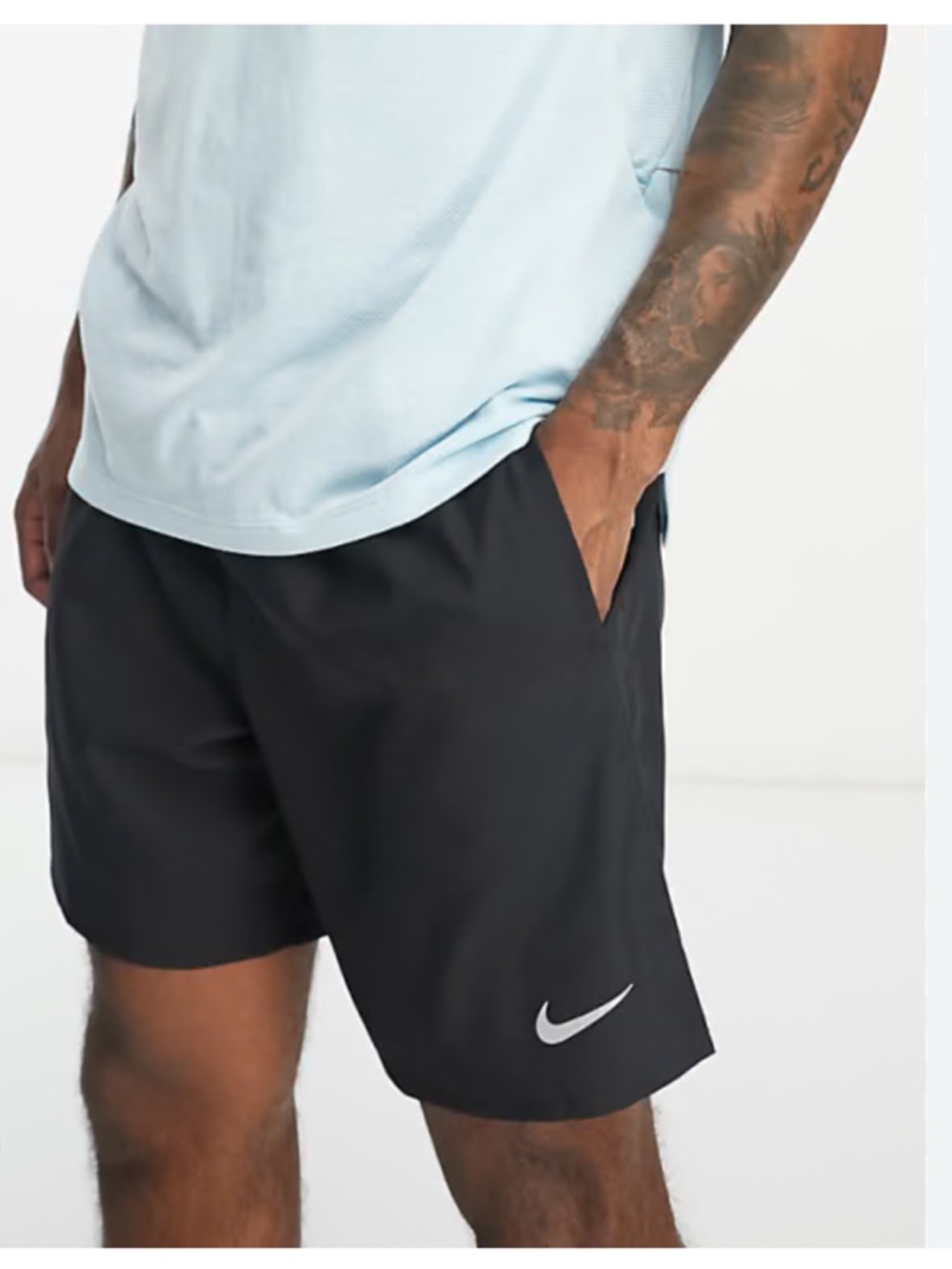 Nike Black Athletic Shorts with White Swoosh